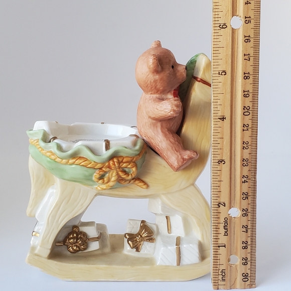 Mikasa Tealight Candle Holder Teddy Bear Rocking Horse Holiday Magic Christmas - Picture 10 of 11